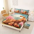 thumbnail image 2 of Erosebridal Bow Capybara Family Kid Full Size Sheets, Tokyo Mount Fuji Floral Bed Sheets, 4 Pieces, 2 of 5