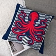 thumbnail image 7 of nygtbtfer Navy Blue Sea Decor Pillow Covers Ocean Theme Turtle-Seahorse-Octopus-Crab Pattern Decorative Cushion Cover Coastal Pillowcases White, 7 of 7