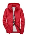 thumbnail image 2 of Nestiefly Rain Jacket Men Hoodies Waterproof Windbreaker, Lightweight Hooded Raincoat for Daily Casual Red M, 2 of 4