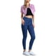 thumbnail image 2 of CHAQUETA DE JEAN CORTA DE DENIM LAVADO CON CUELLO CAÍDO Y MANGAS CORTAS PARA MUJER INSPIRADA CHIC MORADA XL, 2 of 6