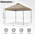 thumbnail image 2 of MASTERCANOPY 6.6' x 6.6' Easy Pop-up Canopy Tent with Vent Outdoor Shade Shelter, Khaki, 2 of 6