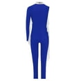 thumbnail image 2 of Aislor Girls Gymnastics Unitard Costume Rhinestone Metallic Patchwork Long Sleeve Jumpsuit for Ballet Dance 6-16 Years Blue 10, 2 of 4