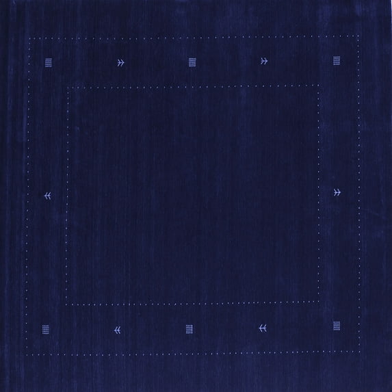 Ahgly Company Indoor Square Abstract Blue Contemporary Area Rugs, 3' Square