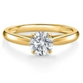 thumbnail image 3 of Gem Stone King 10K Yellow Gold Lab Grown Diamond Solitaire Engagement Ring for Women | 0.50 Cttw | Round 5MM | Gemstone April Birthstone | Size 9, 3 of 6