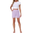 thumbnail image 2 of INSPIRE CHIC Women's Cotton Pajama Shorts Soft Stretch Comfy Boxer Lounge Shorts with Pockets S Purple, 2 of 6