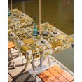 thumbnail image 2 of Fsddascl Orange Coastal Outdoor Tablecloth - 60x60 Inch Square Dining Table Cover, Turtle Nautical Anchor Octopus Starfish Waterproof Outdoor Table Cloth with Umbrella Hole & Zipper for Picnic/Patio, 2 of 7