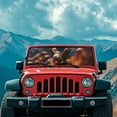 thumbnail image 3 of Jeiento Eagle Flag Windshield Sun Shade Compatible with Jeep JK JKU JL JLU 1997-2023 and Compatible with Gladiator JT 2020-2023 Foldable Windshield Sun Visor Blocks UV Rays, 3 of 6