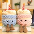 thumbnail image 2 of 1pc Adorable Soft Birthday Cake With Candles Fruit Strawberry Cupcake Shape Plushie Baby Cuddly Toys Cute Muffines Dolls Kids, 2 of 2