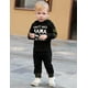 thumbnail image 3 of Ropa para bebé niño, sudadera con capucha de manga larga con estampado de letras divertidas y pantalones, 3 of 5
