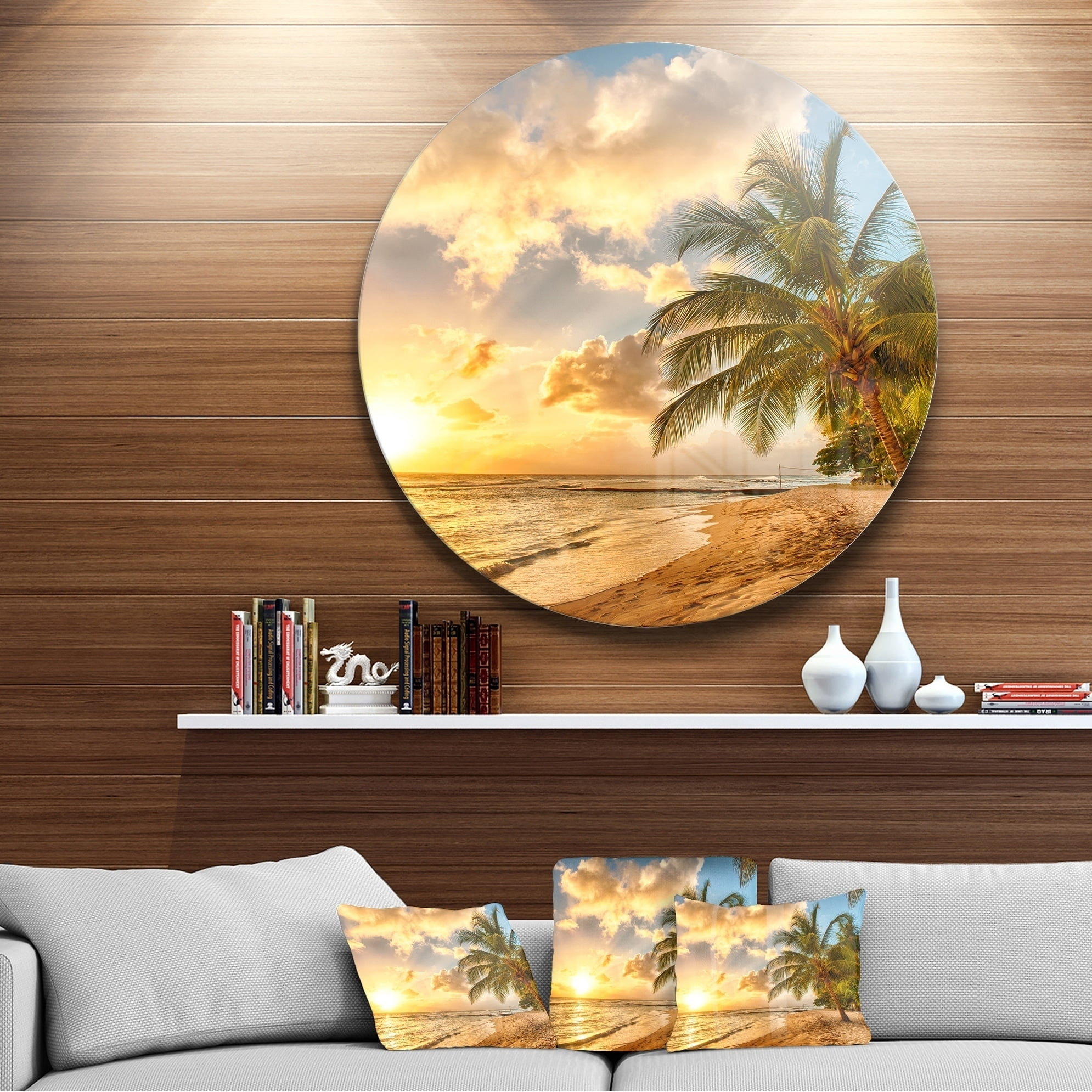 Designart 'Gorgeous Beach of Island Barbados' Seascape Metal Artwork