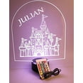 thumbnail image 3 of Fancy Princess Queen Castle Fortress Tower Royalty Fairy Night Light Up Lamp LED Personalized Any Name Custom Desk Table Lamp - It's Wow, with Remote 16 Colors Changing, Free Engraving, Great Gift, 3 of 10