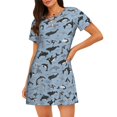 thumbnail image 1 of Balery Dolphins Camisón de manga corta con cuello redondo para mujer, cómodo y elegante., 1 of 6