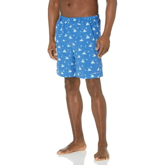 Columbia Mens Backcast Printed Water Shorts Vivid Blue Deep Small