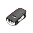 thumbnail image 3 of Vitodeco Genuine Leather Smart Key Fob Case for Kia Soul, Seltos, Sportage, Niro, Sorento, Telluride (2019-2022 Models) - 4 Buttons, Black/Red, 3 of 5