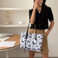 thumbnail image 3 of Bolsa Bolso de hombro con estampado animal a la moda, bolsos de lona para mujer (mariposa) JShteea Para Estrenar, 3 of 9