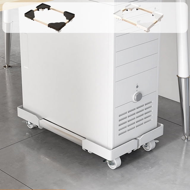 Computer Tower Stand Mobile Base with Universal Wheels for Office Storage and Home Use Retractable Rack Organizer for Easy Access and Space Saving Sopatenor