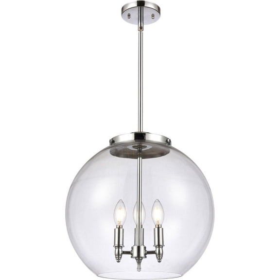 221-3S-PC-G122-16-Innovations Lighting-Athens - 3 Light Pendant In Industrial Style-16.38 Inches Tall and 15.75 Inches Wide-Polished Chrome
