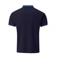 thumbnail image 4 of EHTMSAK Men's Polo Shirts Short Sleeve Henley Lapel Collar Shirts with Pocket Button Up Summer Golf T Shirts Business Fashion Big and Tall Casual Tops Navy M, 4 of 6