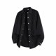 thumbnail image 1 of Blusa y camisa de manga larga con cuello vuelto para hombre, color liso, con botones y cuello vuelto, cárdigan de manga larga, blusa de poliéster para hombre, 1 of 4
