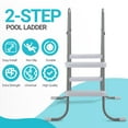 thumbnail image 4 of 2 Steps Above Ground Pool Ladder 33In Wall Height 300Lbs Capacity Heavy Duty Steel Frame Non Slip Plastic Steps Swimming Pool Entry Exit Systems Safe Access Outdoor Backyard Durable Essential, 4 of 17