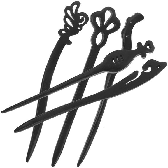 5 Pcs Hair Pin Antique Hairpin Hair Stick Women's 17.20X1.80X0.40CM Black