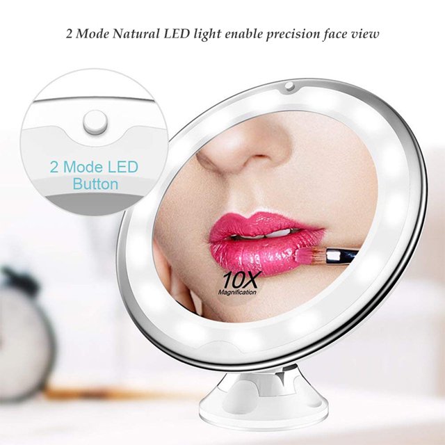 10x Magnifying Makeup Mirror Led Lighted Cosmetic Mirrors 10X Magnifying Makeup Mirror With Lights Portable LED Lighted Cosmetic Mirrors For Home Tabletop Bathroom