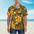 thumbnail image 4 of Haiem Bees and Honeycombs Printed Hawaiian Shirt for Men - Men’s Casual Beach Summer Shirts - Stretch Fabric with Modern Fit-X-Large, 4 of 9
