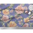 thumbnail image 3 of Soimoi polyester Crepe Fabric Leaves & Rose Flower Decor Fabric Printed Yard 42 Inch Wide, 3 of 3