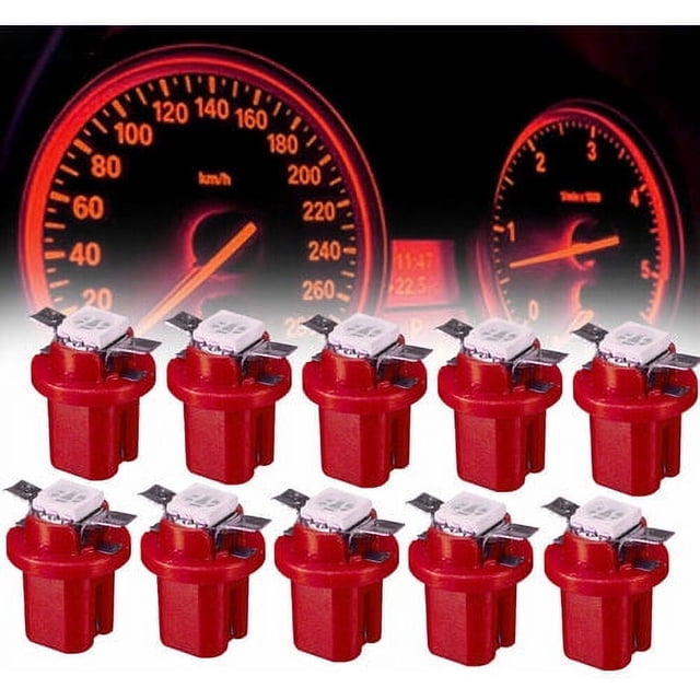 10x T5 B8.5D 5050 SMD Bombillas LED para tablero de instrumentos de automóvil Accesorios rojos
