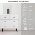 thumbnail image 6 of Costway 4 Drawers Dresser Chest of Drawers Free Standing Sideboard Cabinet White, 6 of 11