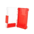thumbnail image 4 of Caja de almacenamiento de brocas con divisor extraíble, impermeable, transparente, estuche de transporte para piezas pequeñas, organizador para camión m roja, 4 of 8