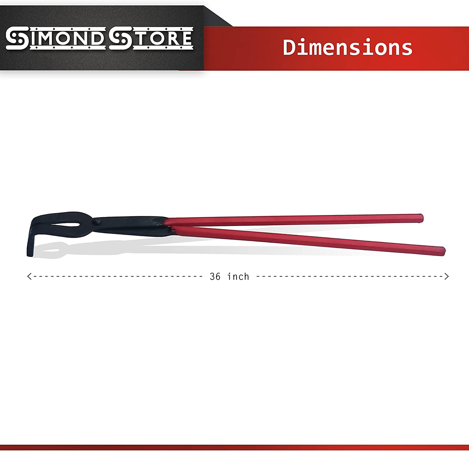 Simond Store 36" Graphite Hinged Blacksmith Tong for Foundry - Hinged Metal Tongs for Clay Graphite and Graphite Crucibles - Heavy Duty Steel Tong for Metal Melting, Refining, Casting Gold & Silver