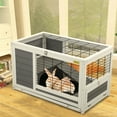 thumbnail image 5 of Coziwow Wooden Rabbit Hutch Hamster Cage Small Animals House, Gray, 5 of 11