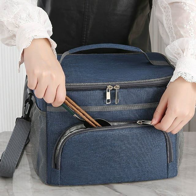 Fiudx Bolsa Térmica para Almuerzo, Espaciosa Bolsa Térmica de 15 L, Diseño a Prueba de Fugas con Correa Ajustable, Mantiene La Comida Caliente o Fría, Ideal para Oficina, Picnic, Senderismo, Playa, V