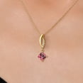 thumbnail image 3 of Gem Stone King 14K Yellow Gold Pink Topaz and Lab Grown Diamond Pendant Necklace for Women | 1.33 Cttw | Gemstone November Birthstone | Princess 6MM | With 18 inch Chain, 3 of 6
