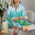 thumbnail image 6 of Hirioo Hello Summer Gnome 1 for Women's Pajama Sets 2 Piece Pjs Women's Long-Sleeved Pajama Set Button Down Sleepwear,S-XXL-XX-Large, 6 of 7