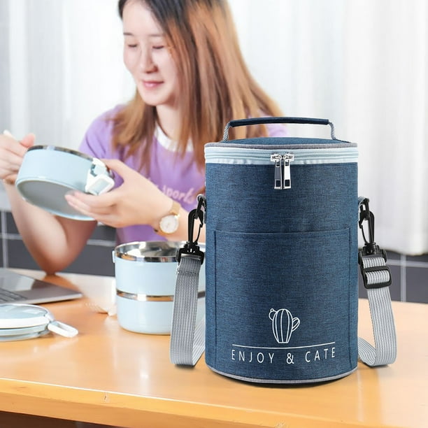 onlyliua Liquidación Bolsa de Almuerzo Redonda Bolsa de Almuerzo Portátil de Mano con Aislamiento de Arroz Bolsa de Almuerzo Bolsa de Aislamiento de Papel de Aluminio Engrosado