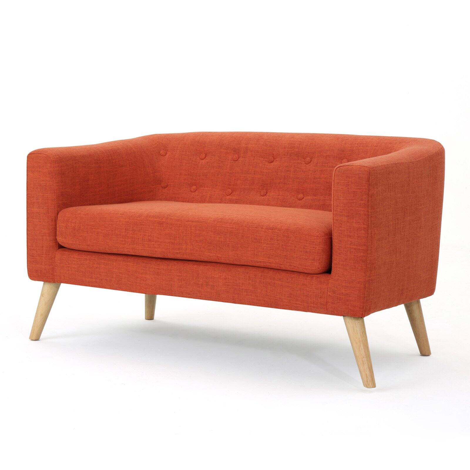 Brandon Fabric MidCentury Modern Loveseat