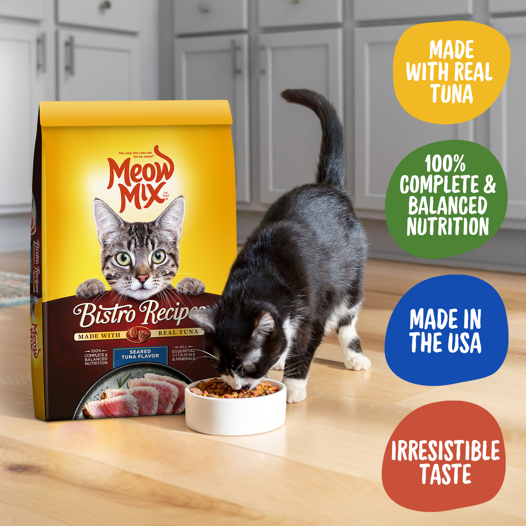 Meow Mix Bistro Recipes Seared Tuna Flavor Dry Cat Food - image 4 of 6