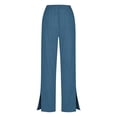thumbnail image 5 of Womens Elastic High Waisted Palazzo Pants Casual Wide Leg Long Lounge Pants Spring Flowy Trousers with Pockets Ladies Comfy Plus Size Trendy Outfits Lightweight Cute Fashion Dressy Clothes, 5 of 6
