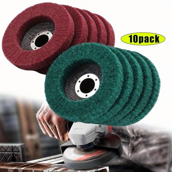 10Pcs 180/320 Grit Nylon Fiber Flap Disc Metal Polishing Wheel,Abrasive Buffing Grinding Discs for 4" Angle Grinder,Deburring and Rust Removal of Welds on Complex Surfaces