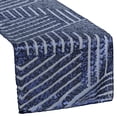 thumbnail image 1 of 1 Pc, Geometric Glitz Art Deco 12"X108" Sequin Table Runner - Navy Blue For Wedding Ceremonies & Receptions, Bridal Showers, Baby Showers, Quinceaneras, Anniversary Parties, Or Special Event, 1 of 1