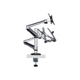 thumbnail image 5 of Tripp Lite Dual Display Laptop Mount Monitor Stand Swivel Tilt Clamp 13" to 27" EA and Laptops up to 15" - Mounting kit (holder, collars, 2 interface brackets, knob, sleeve, 2 dual articulating arm, desk clamp pole) - full-motion - for LCD display / notebook - steel - black - screen size: 13"-27" - desktop, 5 of 6