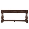 thumbnail image 4 of JERFIT 63" Mid-Century Modern Console Table with 3 Drawers & Shelf, Solid Pine Wood Sofa Table for Entryway, Hallway & Living Room, Espresso Finish, 4 of 7
