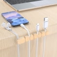 thumbnail image 5 of PINHEN Cable Holder Clips, 3 Pack Silicone Adhesive Wire Cable Holder, Cable Management Cord Organizer Clips for USB Charging Cable Mouse Wire PC Office Home, Wood, 5 of 6
