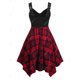 thumbnail image 2 of Vestido de Pañuelo de Cuadros con Cordones en Talla Extra Rosegal Vestidos casuales de talla grande, 2 of 5