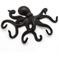 thumbnail image 1 of Ganchos de pared para llaves y toallas, decoración oceánica en bronce, 6 tentáculos, arte de pared para el hogar, llavero rústico de pulpo de estilo vintage, 1 of 7