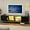 Black, variant on Modular TV Stand for TVs Up to 75", Modern Entertainment Center with LED Lights and Sliding Door Storage, Adjustable Glass Shelves Media TV Console for Living Room Bedroom, Black