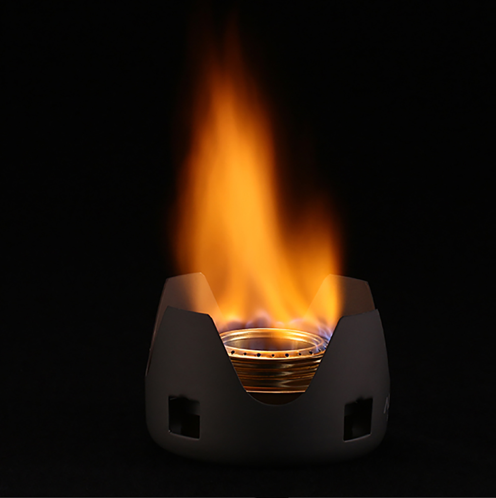 Mini Alcohol Stove with Aluminium Stand Efficient Lightweight Spirit Burner for Camping, Hiking, Picnic and Survival