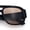 Black Frame - Beige Lens, variant on Thick Plastic Aviator Sunglasses with Cutout Bridge